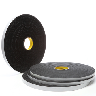 3M Einseitiges Vinyl-Schaumstoff-Klebeband 4508, Schwarz, 9 mm x 33 m, 3.2 mm