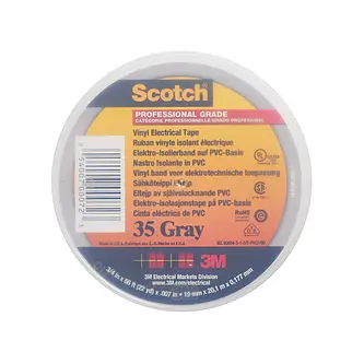 Scotch 35 Vinyl Elektro-Isolierband, Grau, 19 mm x 20 m, 0,18 mm