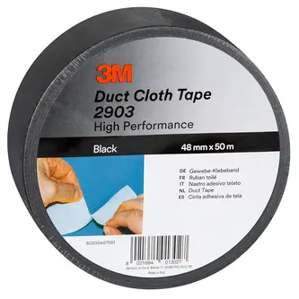 3M Universelles Gewebeklebeband 2903, Schwarz, 48 mm x 50 m, 0.15 mm
