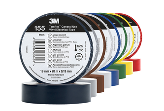 3M Temflex Vinyl-Isolierband 155, Regenbogen, 19 mm x 20 m