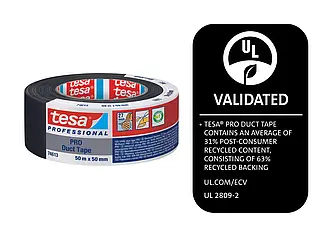 tesa 74613 PRO Gewebeband, 50 m x 50 mm, schwarz, 175µm