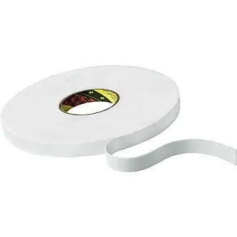 3M Doppelseitiges PE-Schaumstoff-Klebeband 9508W, Weiß, 12 mm x 66 m, 0.8 mm