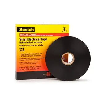 Scotch 22 Vinyl Elektro-Isolierband, Schwarz, 19 mm x 33 m, 0,25 mm