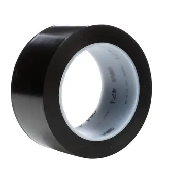 3M Weich-PVC-Klebeband 471, Schwarz, 1219 mm x 33 m, 0.14 mm, Untrimmed