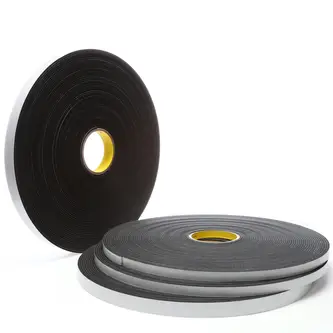 3M Einseitiges Vinyl-Schaumstoff-Klebeband 4508, Schwarz, 19 mm x 33 m, 3.2 mm