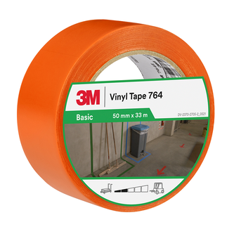 3M Allzweck-PVC-Klebeband 764, Orange, 50 mm x 33 m, 0.13 mm, Einzeln verpackt