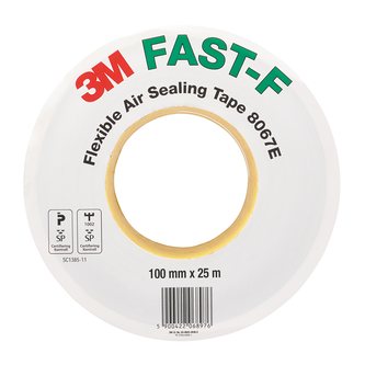 3M Flexibles Dehnbares Dichtband mit geteiltem Schutzpapier 8067E FAST-F, Braun, 100 mm x 25 m, 0.25 mm, 50/50 Split