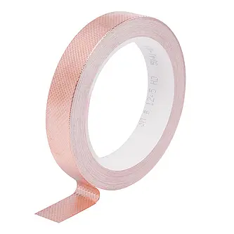 3M ET 1245 Kupferfolie, geprägt, mit nicht-leitfähigem Kleber, Kupfer, 25 mm x 16,5 m x 0,1 mm