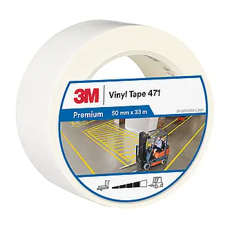 3M Weich-PVC-Klebeband 471, Weiß, 50 mm x 33 m, 0.14 mm, Einzelverpackt