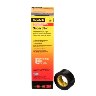 Scotch Super 33+ Vinyl Elektro-Isolierband, Schwarz, 19 mm x 6 m, 0,18 mm